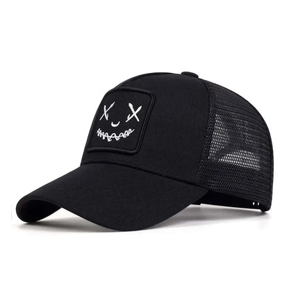 Men Women Smile Face Embroidery Baseball Caps Cotton Adjustable