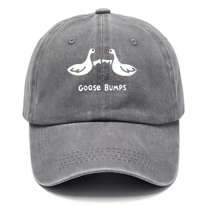 Retro Goose Print Distressed Washed Baseball Cap