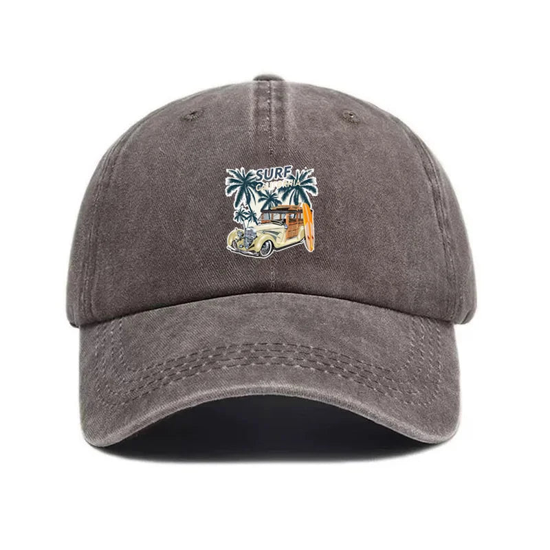 Vintage Travel Sign Washed Baseball Cap