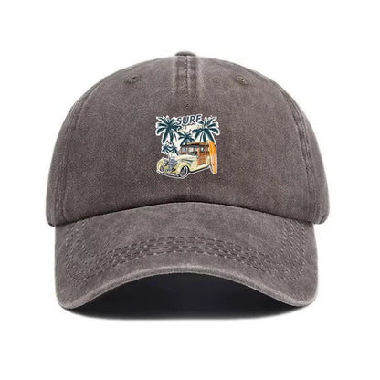 Vintage Travel Sign Washed Baseball Cap