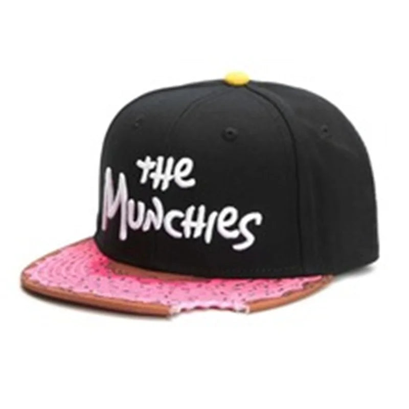 Unisex Embroidered Cotton Flat Brim Hip-Hop Snapback Cap