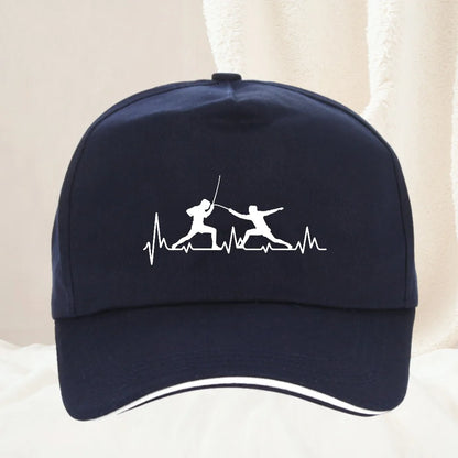 Fencing Heartbeat Sports Baseball Cap