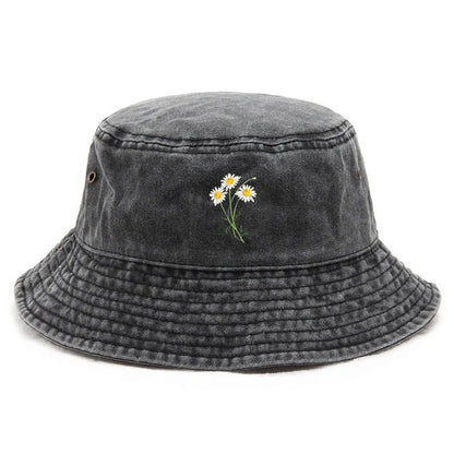 Custom Flower Washed Bohemian Bucket Hat