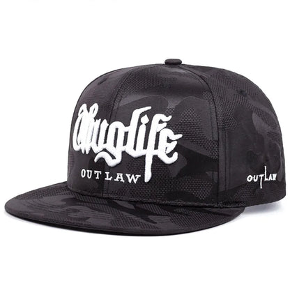Riot Life Embroidered Flat Brim Snapback Cap