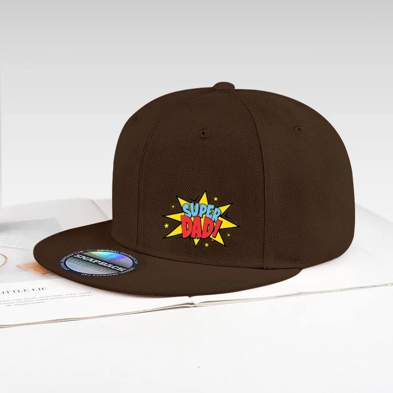 Retro Super Dad Comic Style Snapback Cap