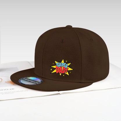 Retro Super Dad Comic Style Snapback Cap
