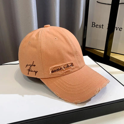 New Celebrity Fashion Embroidery Hole Sunscreen Baseball Cap Women