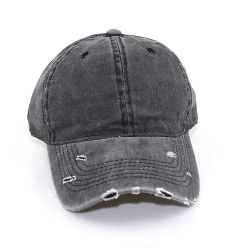 1pc Solid Distressed Perforated Mesh Washed Baseball Cap, Breathable Sun Protection Accessory For Spring And Summer, Adjustable