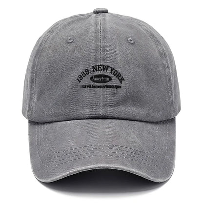 Vintage Letter Print Washed Baseball Cap