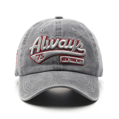 Summer Women Men Baseball Cap Fashion Letter Embroidery Snapback Hat Vintage Washed Cotton Unisex Hip Hop Sun Hat Casquette
