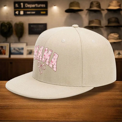 Mama Leopard Print Bow Snapback Cap