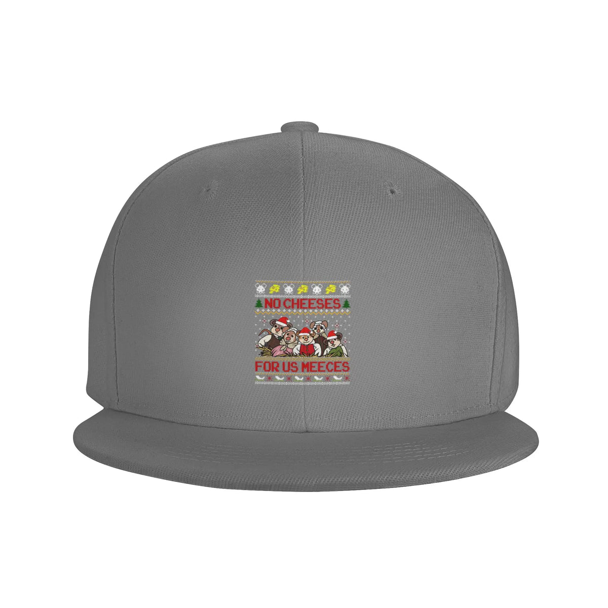 No Cheeses For Us Meeces Christmas Cheese Lover Snapback Cap