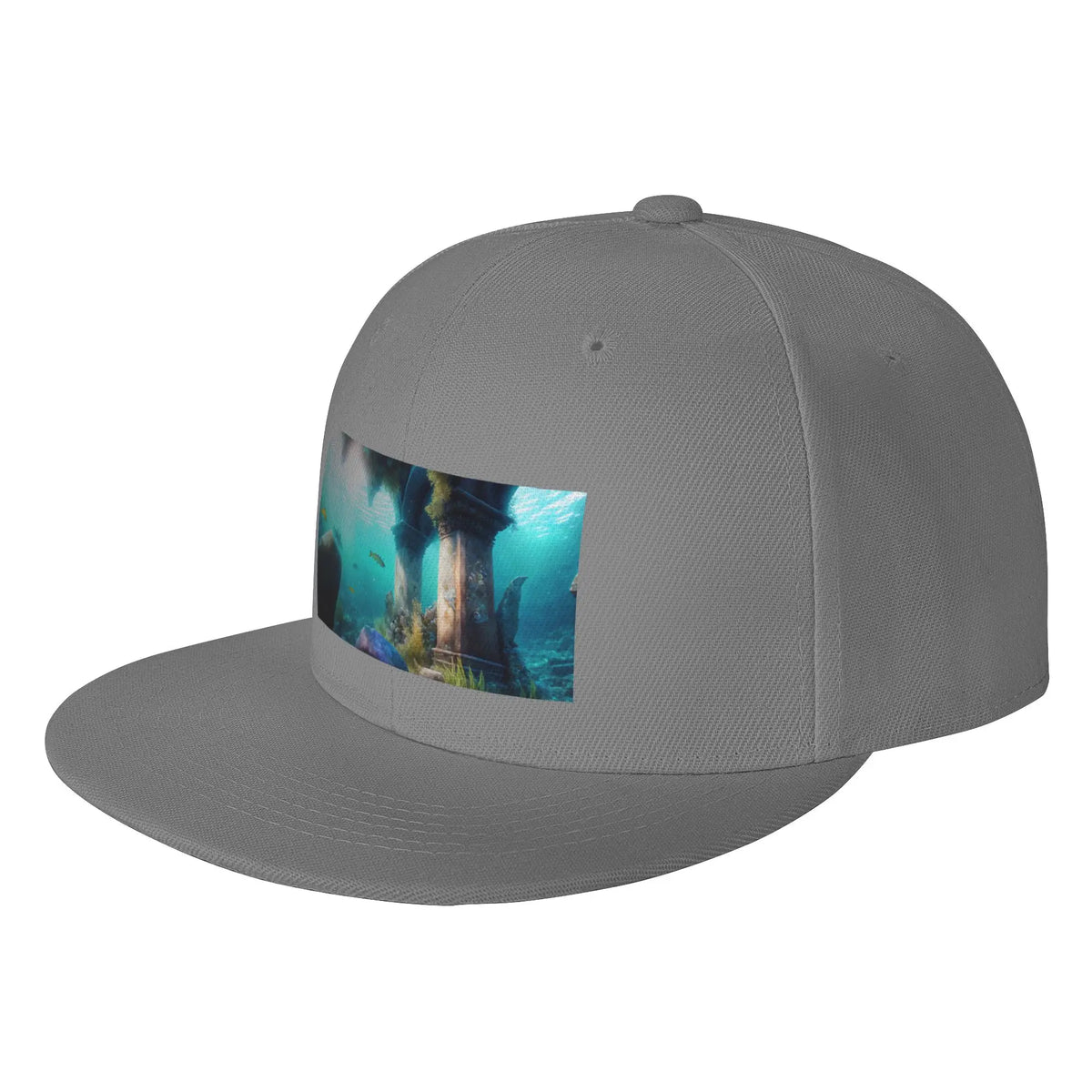 Old City Ruins Vintage Flat Brim Snapback Cap