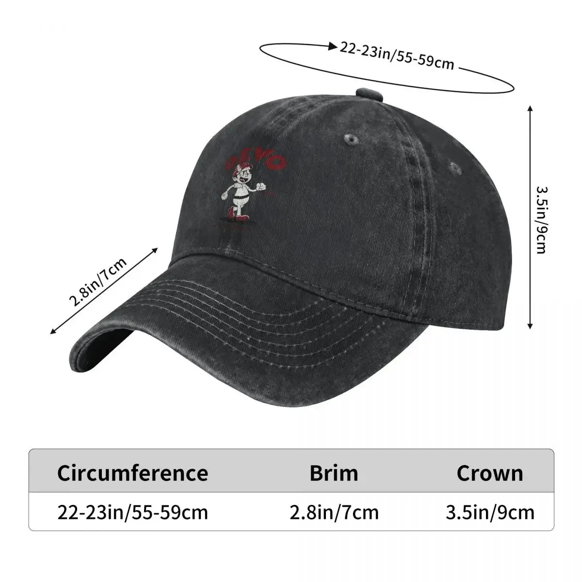 Devo Retro Print Denim Baseball Cap