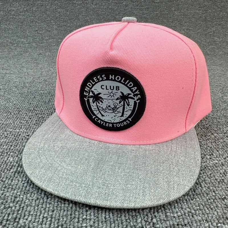Embroidered Cotton Flat Brim Hip-Hop Snapback Cap