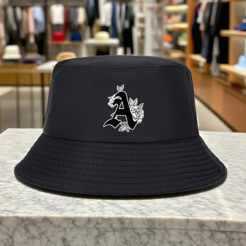 A Letter Floral Print Bucket Hat