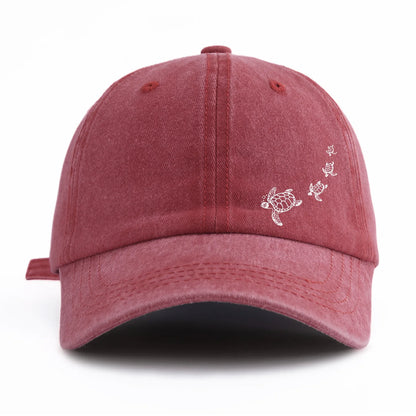 1pc Turtle Print Washed Baseball Caps