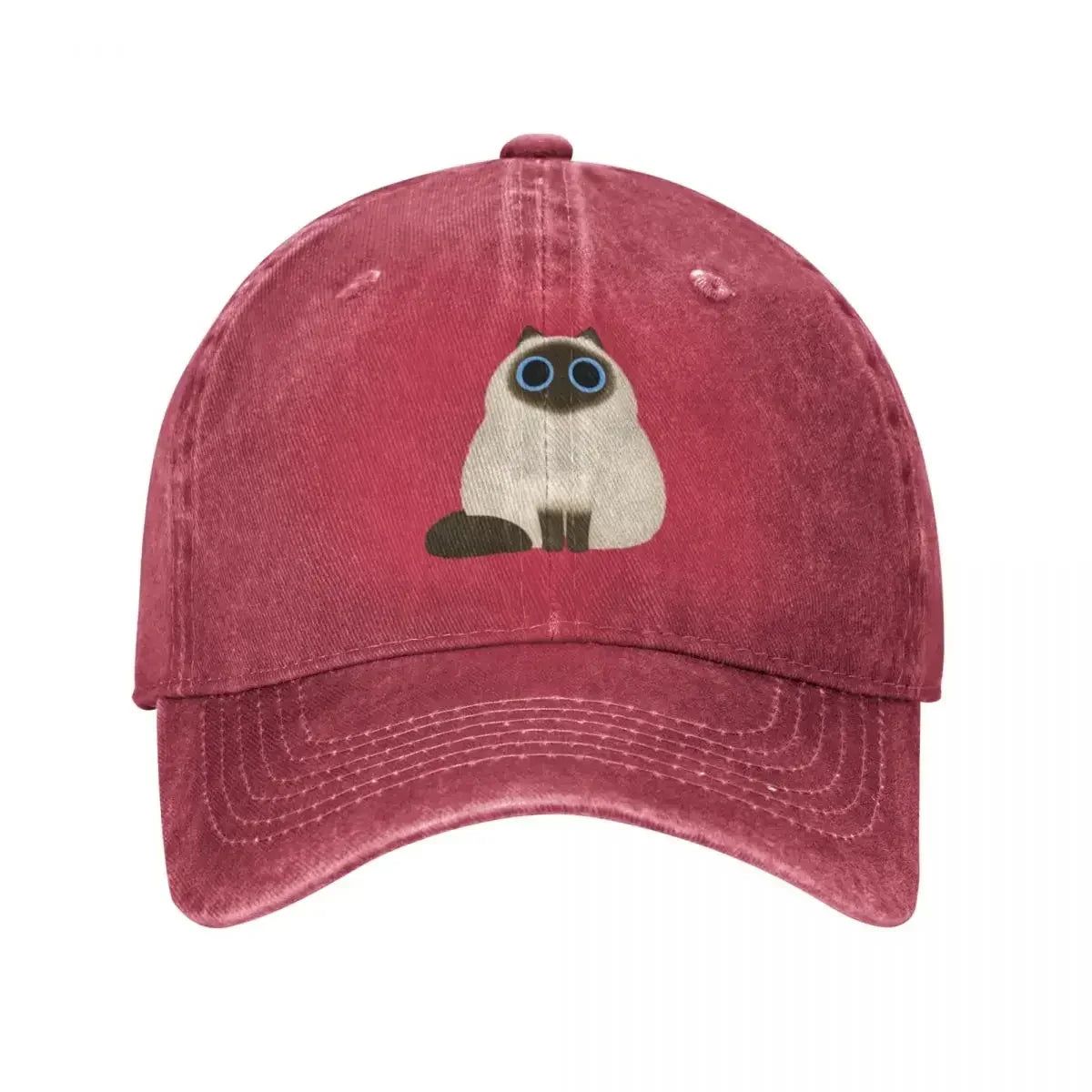 Himalayan Cat Washed Denim Baseball Cap