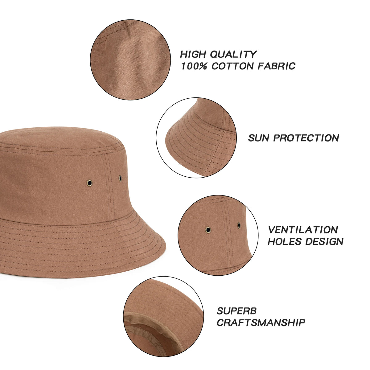 Men Cotton Bucket Hats