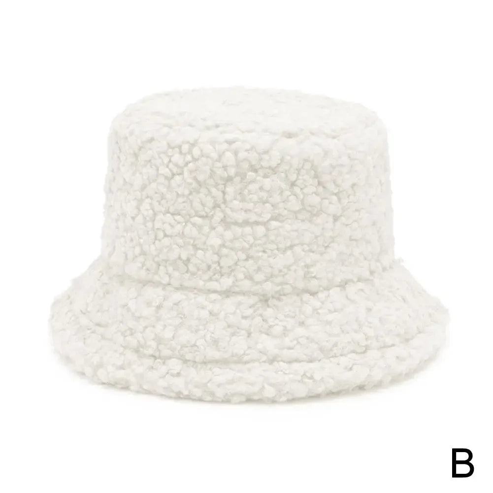 Winter Women Faux Fur Bucket Hat Outdoor Warm