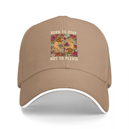 Born To Roar Tiger Flower Baseball Cap