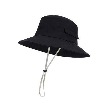 Nylon Drawstring Wide Brim Fishing Bucket Hat