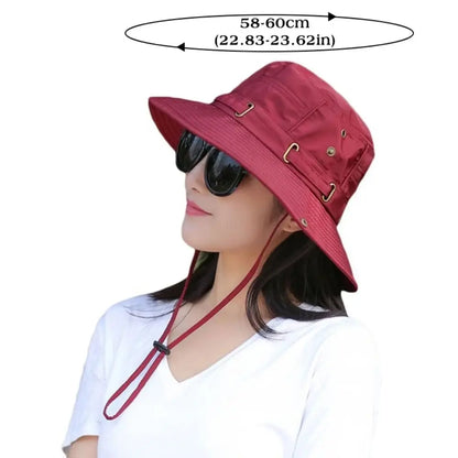 Reversible Waterproof Wide Brim Summer Bucket Hat