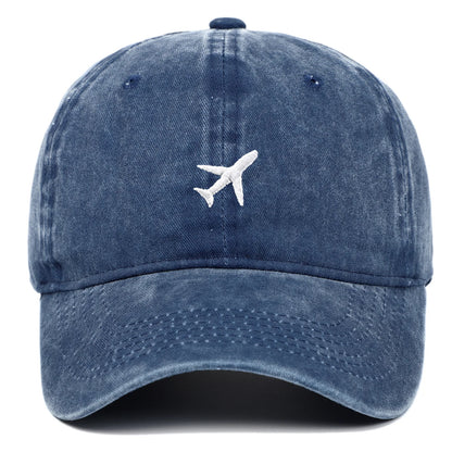 Washed Airplane Embroidered Baseball Cap