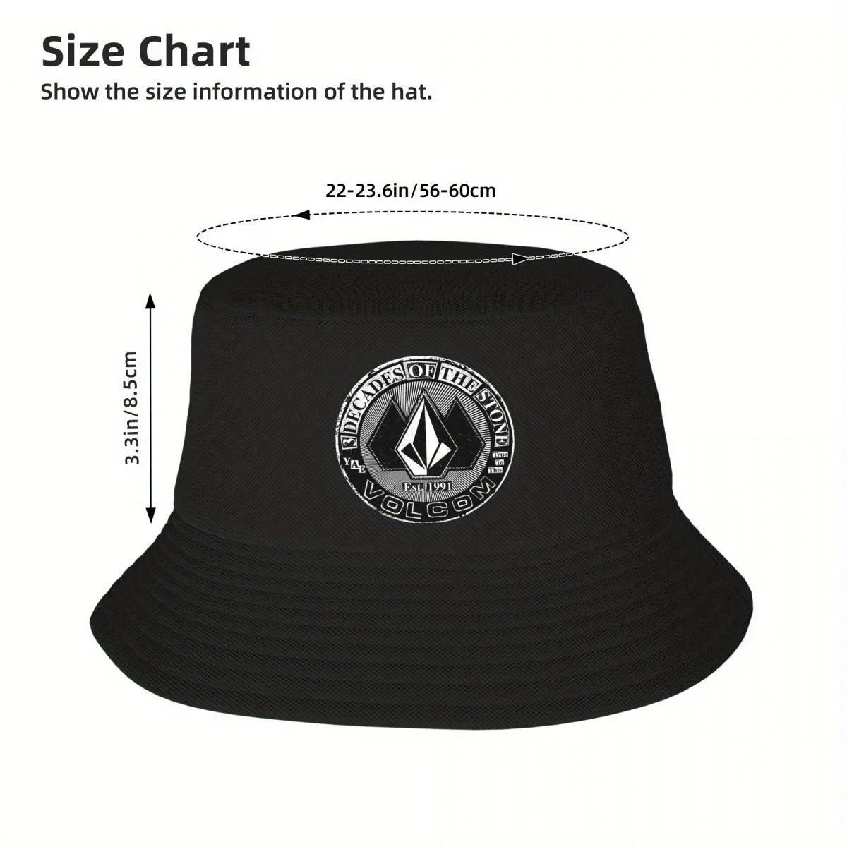 Volcom Logo Printed Summer Beach Bucket Hat