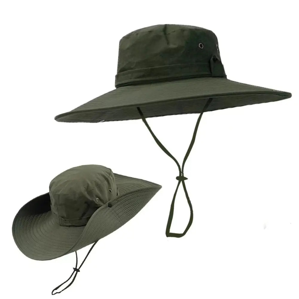12cm Wide Brim Waterproof UV Protection Bucket Hat