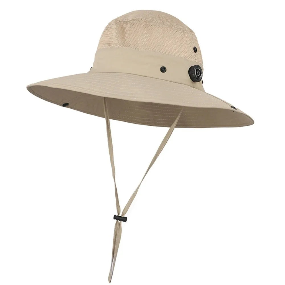 Foldable Wide Brim Mesh UV Protection Bucket Hat