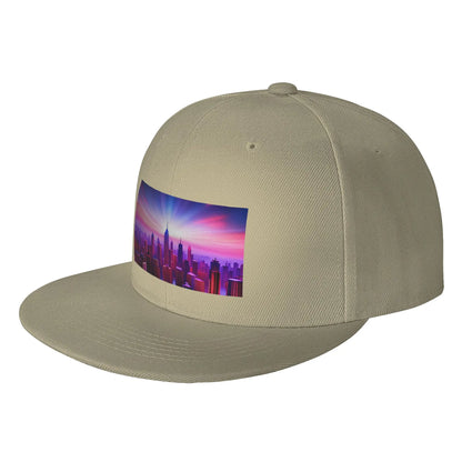 Vast City Skyline Flat Brim Snapback Cap