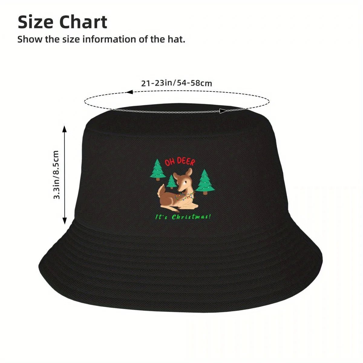 Oh Deer Its Christmas Festive Bucket Hat Design