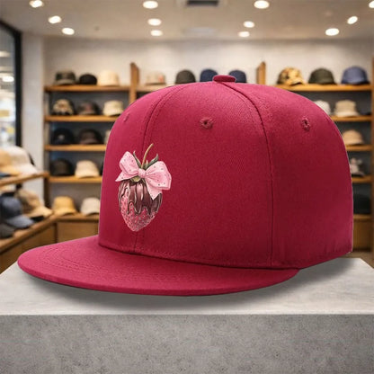 Chocolate Strawberry Bow Snapback Cap