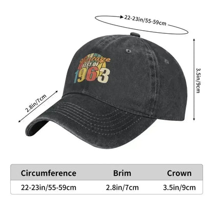 Best Of 1963 60th Birthday Vintage Baseball Cap