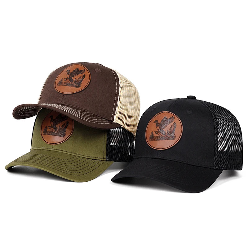 Bird Print Unisex Hip Hop Mesh Snapback Cap