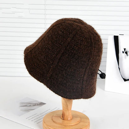 Women Adjustable Knitted Winter Bucket Hat