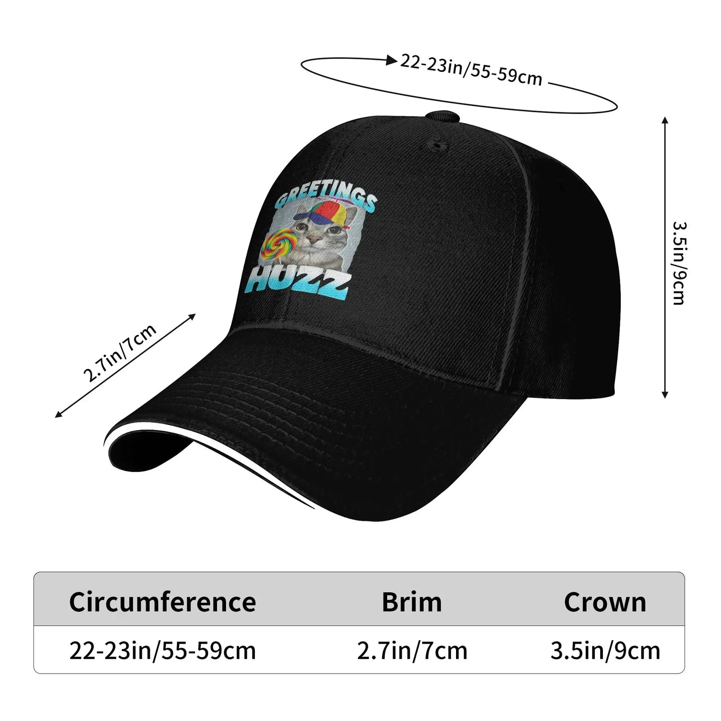 Greetings Huzz Cat Meme Outdoor Trucker Baseball Cap