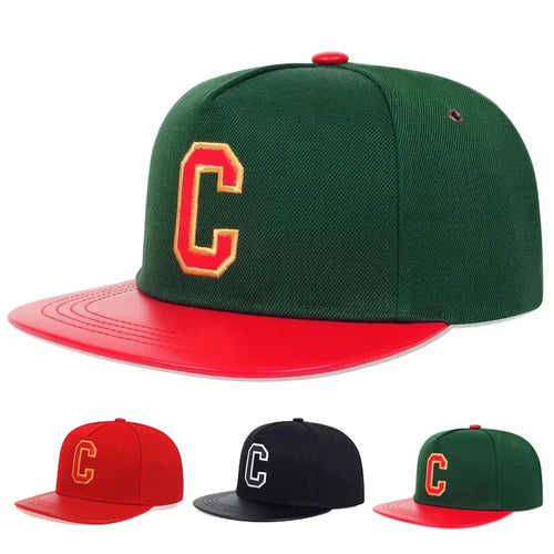 Unisex C Letter Embroidered Hip-Hop Snapback Cap