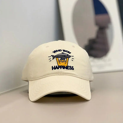 Baseball Cap Women Men Cat Fish Embroidery Snapback Hats