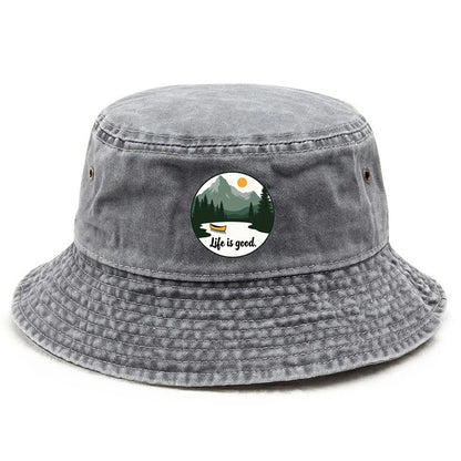 Optimistic Washed Cotton Bucket Hat Outdoor Gift Cap