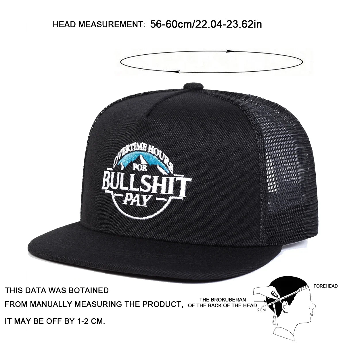 BULLSHIT PAY Embroidery Outdoor Snapback Cap
