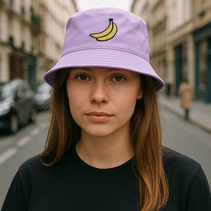Panama Banana Embroidery Bucket Hat