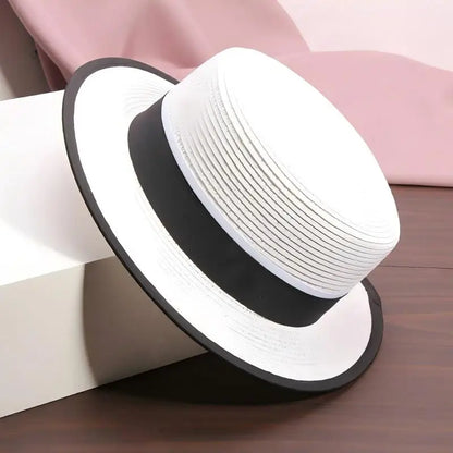 Women's British Houndstooth Top Hats Sun Hats
