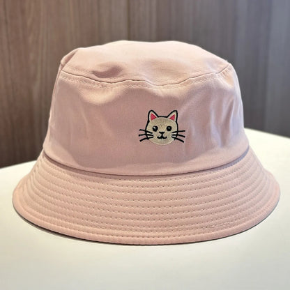 Korean Embroidered Double-Sided Bucket Hat