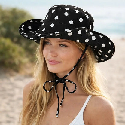 Black Dot Bucket Hats Leopard Print