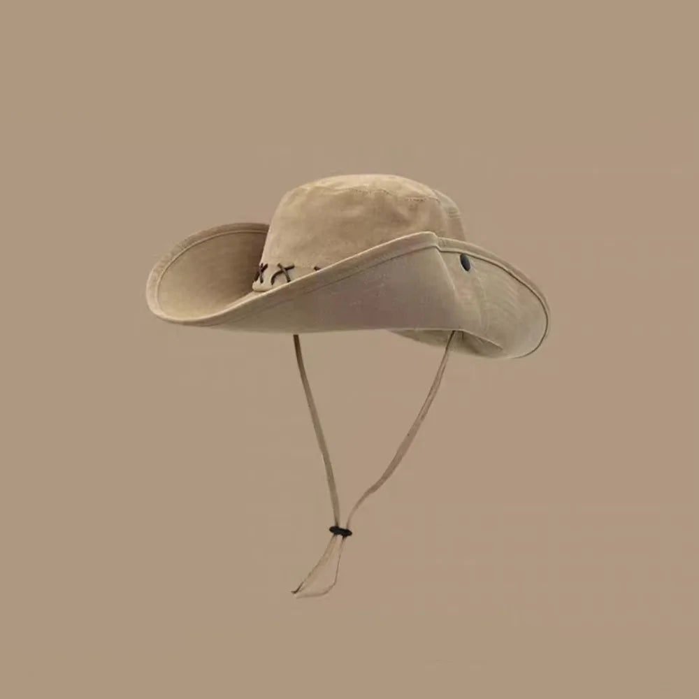 10cm Wide Brim Waterproof UV Protection Bucket Hat