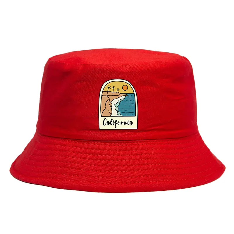California Sun Beach Pattern Reversible Bucket Hat
