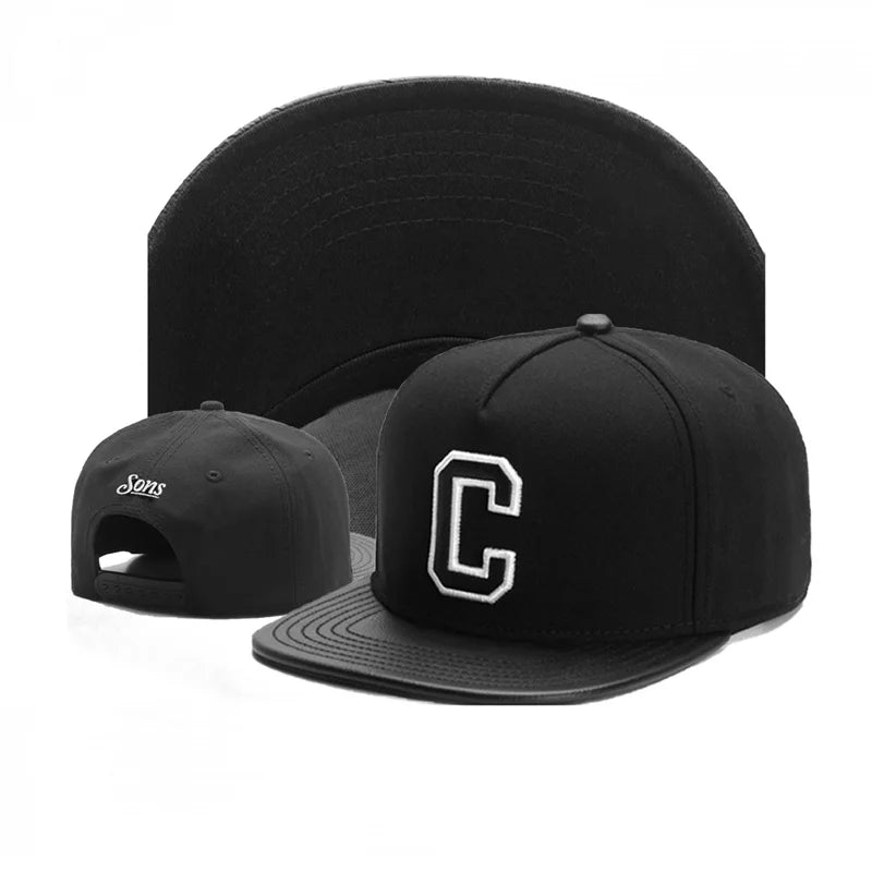 C Letter Embroidered Knight Snapback Cap