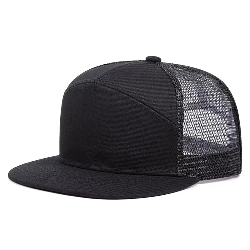 Flat Brim Mesh Adjustable Unisex Snapback Cap